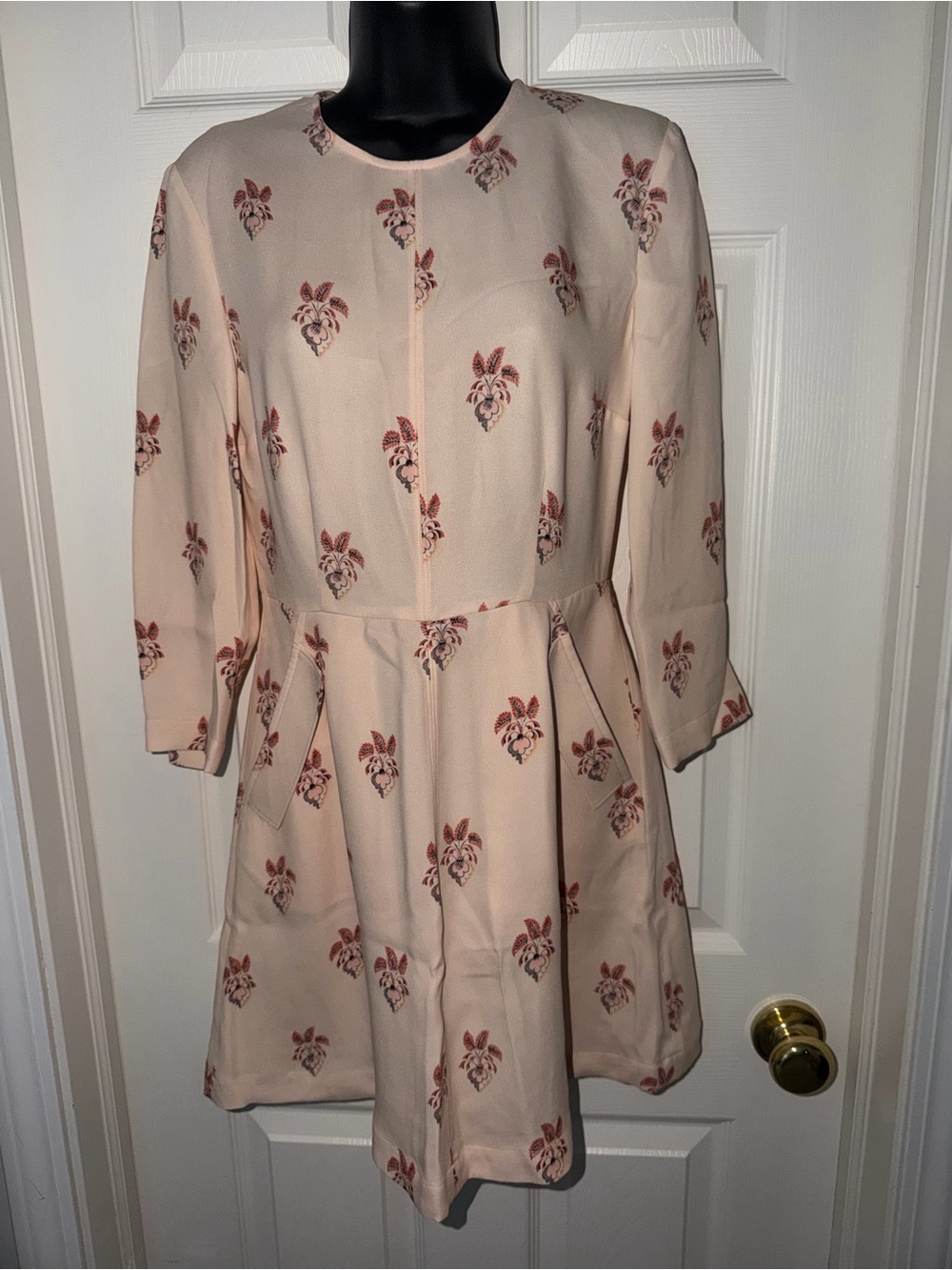 A.L.C. Terry Silk Dress Peach Floral Print